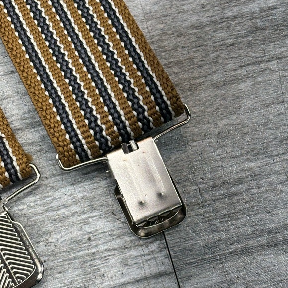 Unbranded X Back Clip Down Suspenders Braces Striped 2” Work Wear Adjustable - Picture 13 of 14